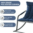 thumbnail image 4 of Tappio Multifunctional Rocking Chair Nursery Chaise Lounge Chair, Glider Rocker with Side Pocket and Removable Cushion, Modern Accent Armchair with Footrest for Outdoor and Indoor, bLUE﻿, 4 of 10