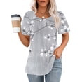 thumbnail image 1 of Lydiaunistar Blouse Décontractée à Manches Courtes et Col Rond pour Femmes, Grande Taille T-Shirt d'Été Léger et Confortable Multicolore, 1 of 5