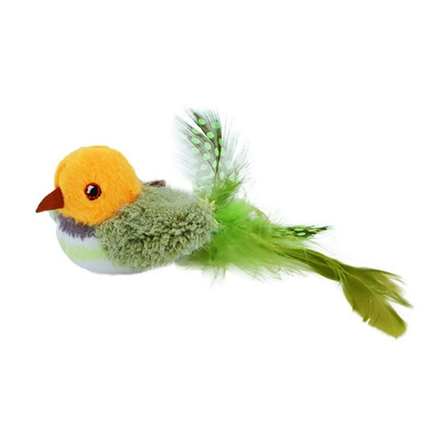 Singing Bird Cat Toy Suitable For Indoor Cats Interactive Cat Toy With Real Electronic Squeaking Sound And Feathers Automatic Cat Toy For Cats To Exercise And Kick Their Legs Fo