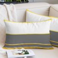 thumbnail image 2 of Modern Grey Gold Throw Pillow Cover 20 x 26 Inch Decorative Pillow Cover Minimalist Geometric Yellow Striped Lumbar Pillowcase Seasonal Rectangle Cushion Case for Couch Sofa Bed Living Room, 2 of 9