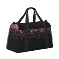 thumbnail image 2 of Fotbe Rose Gold Glitter1 Bolsa de Viaje con Estampado, Bolsa de Fin de Semana para Mujer con Compartimento para Zapatos, Bolsa de Gimnasio con Bolsillo Húmedo, 2 of 7