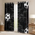 thumbnail image 2 of Homewish Black White Football Blackout Curtains Set of 2 (52x84 Each) for Kids, Cartoon Soccer Lover Window Curtains, Sports Theme Curtains and Drapes, Window Curtains Home Decor, 2 of 5