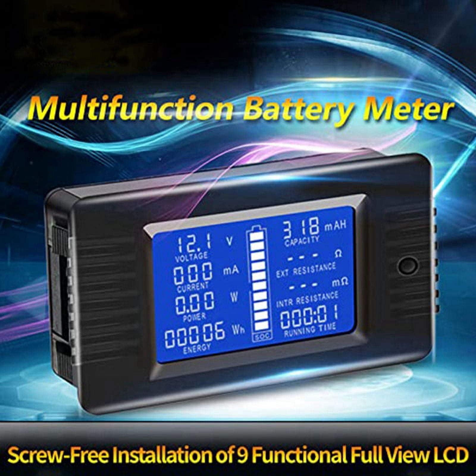 2X DC Battery Monitor Power Meter Ammeter Digital DC 0-200V Shunt 100A Multimeter, Meter Voltmeter Capacity Tester