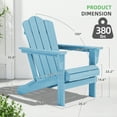 thumbnail image 5 of KINGYES Folding Adirondack Chair, HDPE All-Weather Folding Adirondack Chair, Fir Pit Chairs for Patio Garden Backyard Deck, Light Blue, 5 of 8