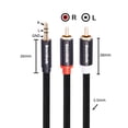thumbnail image 3 of Paquete de 2 cables Smithok de 3,5 mm a RCA 1/8 macho a macho de 3 m, color negro, 3 of 7