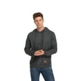 thumbnail image 3 of VICT POPU Men's Casual Hooded Pullover, Long-Sleeved Plaid Jacquard Large-Pocket hoodie, Solid Color Simple Hooded Sweatshirt，Dark Grey，L, 3 of 5