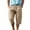 Khaki, variant on Fashion Mens Cotton Linen Shorts Casual Elastic Waist Lightweight Vacation Summer Beach Shorts with Pockets White M