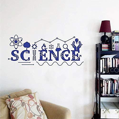 BlueCalcomanía de pared Ciencia Arte Química Etiqueta de la pared para el laboratorio escolar Calcomanía del hogar para maestros Decoración de la habitación de los niños Dw2960 (az
