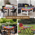 thumbnail image 5 of Colorful Rainbow Tie Dye Spiral Pattern Square Fitted Tablecloth with Elastic Edge,Square Table Cover,Washable Elastic Table Cover for Home Kitchen Party Decor 34"x34", 5 of 6