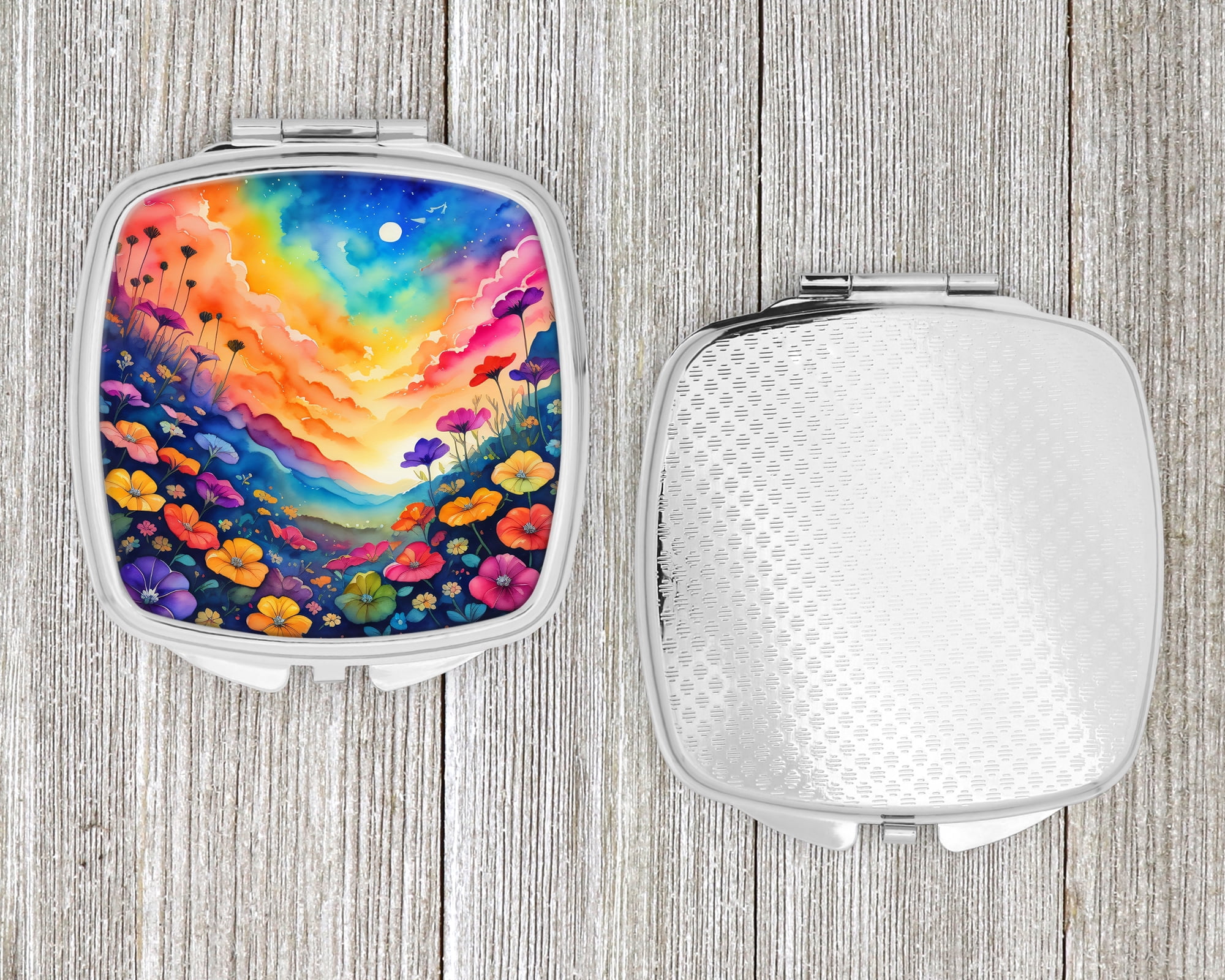 Colorful Petunias Compact Mirror 2.75 in x 3 in