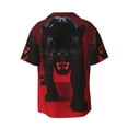 thumbnail image 4 of Goofa Black Panther Red Background Printed Men's Casual Short-sleeved Shirt,Lightweight Breathable Button-down,Summer Casual men's top,Versatile Fashion shirt-4X-Large, 4 of 7