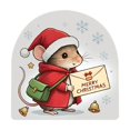thumbnail image 2 of Cififendec Christmas 2D Mouse No Glue Wall Stickers, 5.91", Arch Shaped Cute Holiday Mouse Decal for Xmas Fireplace Surround Applying, 2 of 6