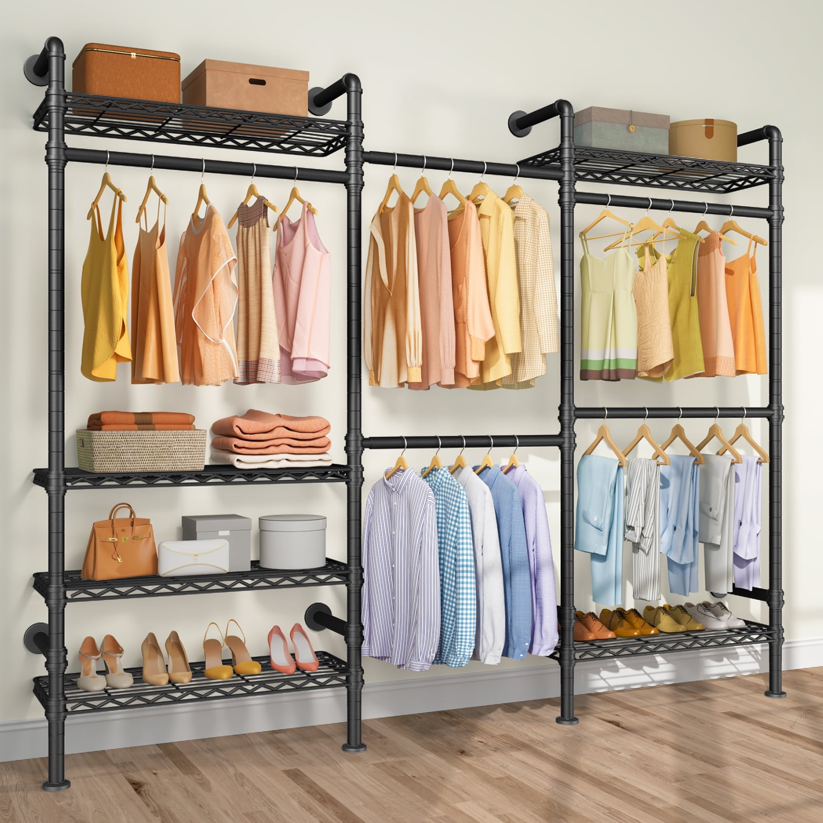 Timate F3 Garment Rack Industrial Pipe Wall Mounted Clothing Rack Walk
