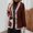 Coffee, variant on Fleece Coats for Women Knit Plus Size Bronze Cardigan Button down V-Neck Striped Coats Jackets for Women XL