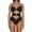 Black, variant on 2025 Women's Halterneck U Buckle Bikini - Cutout Metal Ring Linked Push-Up Swimsuit for Vacation/Swimming/Beach