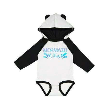 

Inktastic Mermaid Vibes Text in Blues Gift Baby Boy or Baby Girl Long Sleeve Bodysuit