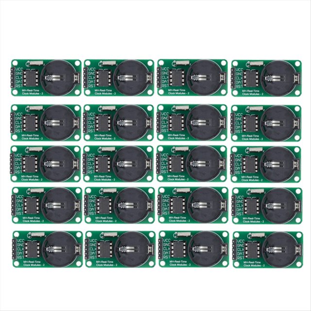 20 Unids/Set DS1302 Módulo de Reloj en Tiempo Real Sin Módulo Multifunción de Componentes Electrónicos de Sincronización de Batería CR2032