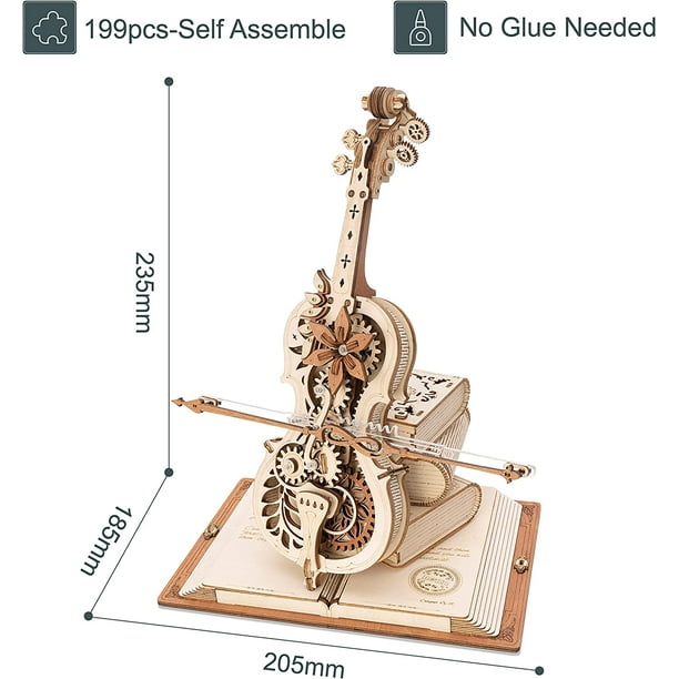 Rompecabezas 3D De Madera Caja De Música - Kit De Construcción Mecánico Para Adultos Y Adolescentes (+14)