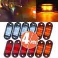 thumbnail image 3 of 2PCS Amber Warning Light 2LED Diode Light Oval Clearance Trailer Truck White Red LED Side Marker Lamp 12V-24V Truck, 3 of 6