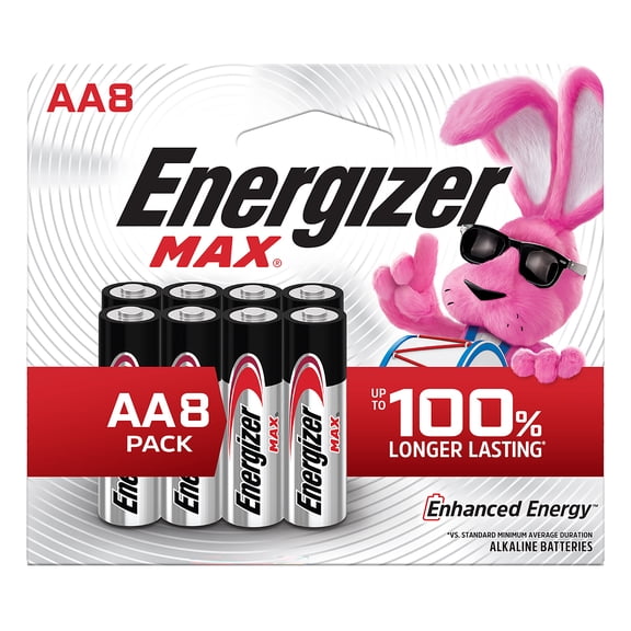 Energizer MAX AA Batteries (8 Pack), Double A Alkaline Batteries