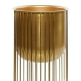thumbnail image 6 of DecMode 24", 20", 16"H Deep Recessed Dome Gold Metal Planter with Elevated Caged Stand (3 Count), 6 of 15