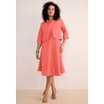 thumbnail image 3 of Roaman's Women's Plus Size Elbow Sleeve Fit-And-Flare Dress With Bolero Jacket – 2-Piece Suit, 3 of 6