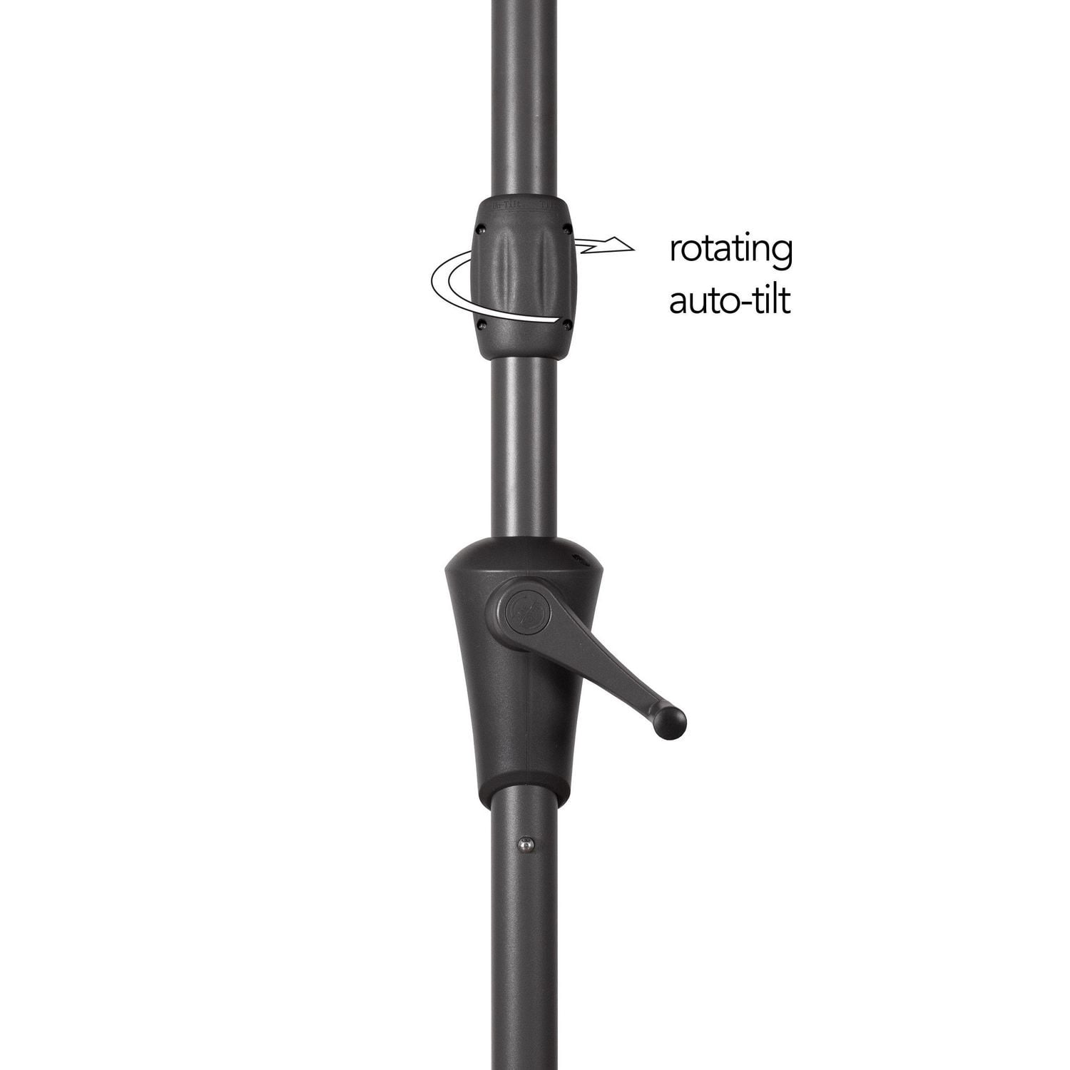 Parasol de jardin rond inclinable et résistant au vent CorLiving de 3 m avec manivelle et cadre en aluminium et acier