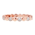 thumbnail image 4 of 14kt Rose Gold 1/7ct. Diamonds Geometric Eternity Wedding Band Ring, 4 of 5