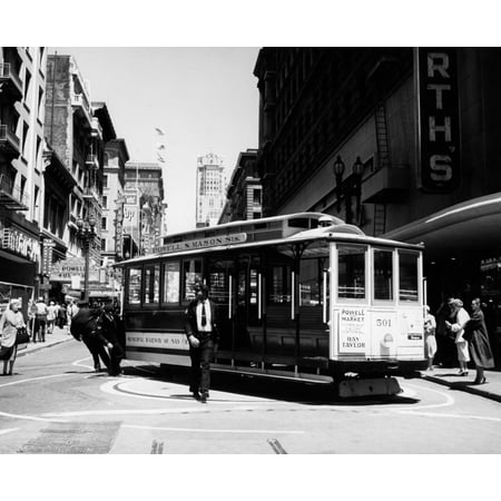 1950s Cable Car Turning Around At End Of Line San Francisco California Usa Poster Print By Vintage