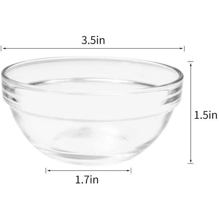 SQARR Mini Glass Prep Pinch Bowls, 3.5 inch 4 oz Clear Glass  Bowls for Condiments, Small Glass Bowls, and Pinch Bowls (6 Pack): Serving  Bowls