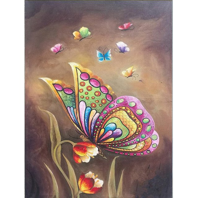 Cuadros Decorativos Pintura por números DIY mariposa sobre lienzo para colorear aceite arte imagen decoración del hogar Likrtyny embutido en tela