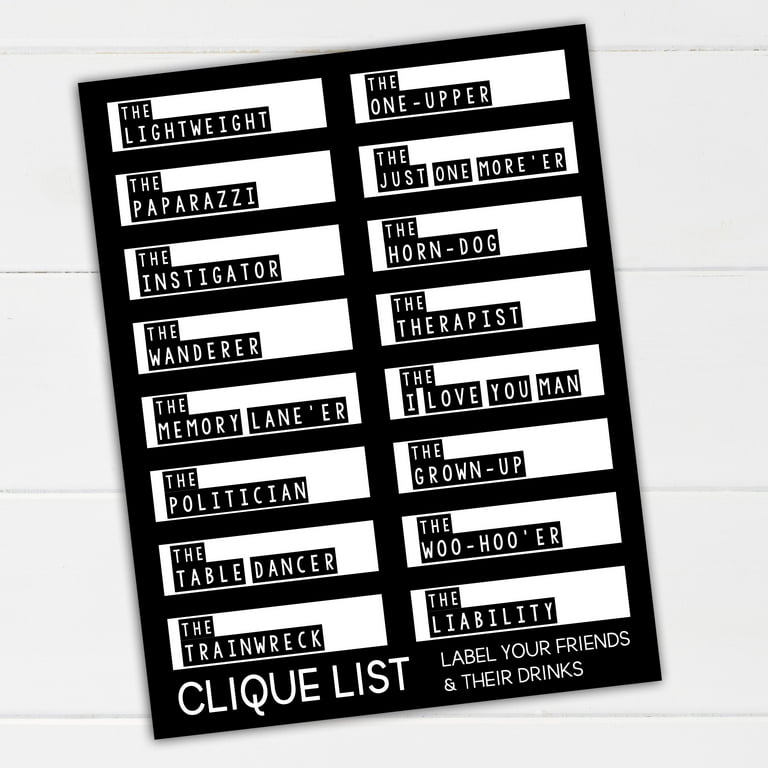 Funny Drink Labels or Stickers Quarantine Game Wine Charms Drink Stickers CliqueList Drink Labels - Label Your Friends and Their Drinks