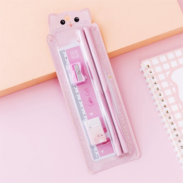 5pcs/Set Cartoon Bear Hb Pencil Stationery Set School Supplies Set Art Sketch Drawing Supplies Students Children Kids GiftsCN He Qiyong unisex