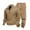 Camel, variant on Men's Casual Heavy-duty Fleece Loose Stand-up Collar Sweatshirt and Pants Set, Color-matched for Workwear Winter Sports and Outdoor Adventures,Army Green,L