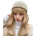 thumbnail image 4 of Peluca larga y rizada color canela miel para mujer, peluca de pelo de simulación de fibra de vidrio con parte superior completa y auriculares, accesorios para el cabello con extensión transfronteriza, 4 of 4