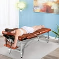 thumbnail image 2 of 24" Portable Folding Massage Table – Adjustable Lightweight Aluminum Bed for Spa, Tattoo & Esthetician Services – Beauty & Mobile Professionals,Brown, 2 of 7