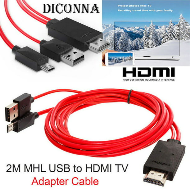 USB to HDMI Cable, MHL to HDMI Adapter, 11 pin 1080P HDTV Cable Adapter for Phones - Walmart.com