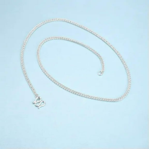 K-KED Pure S999 Sterling Silver Chain Men Women Lucky Gift Wheat Necklace 16-27.5inch-2mm, 16inch, 4g