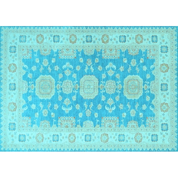Ahgly Company Indoor Rectangle Oriental Light Blue Traditional Area Rugs, 2' x 3'