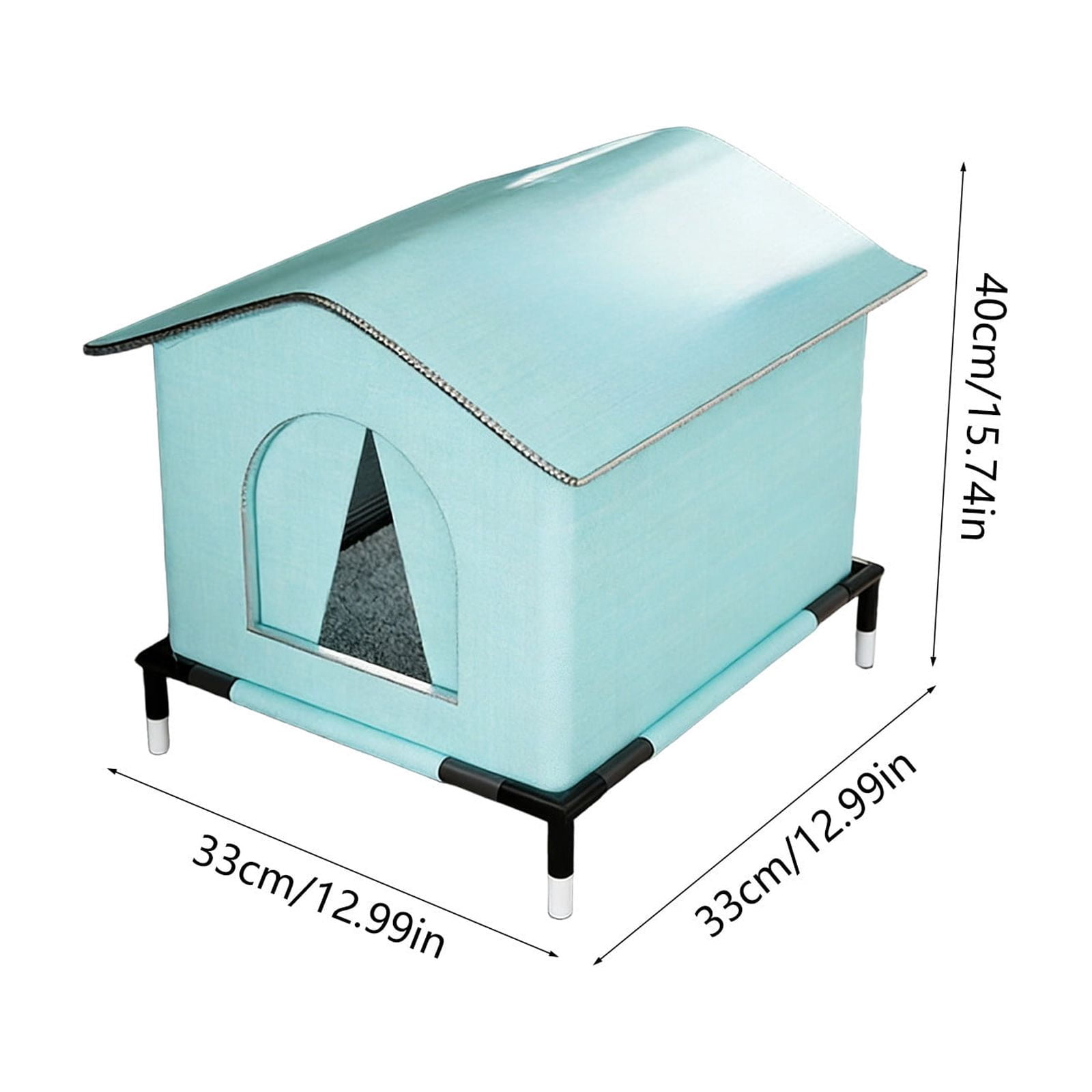 VAIFTILNO Outdoor Cat House for Feral Cats, 13x13x15.8in Waterproof Sun Protection Pet Tent, Insulated Cat Shelter for All Seasons, Portable Feral Cat Bed for Porch, Yard (More Colors)