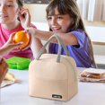 thumbnail image 5 of Dezsed Lunch Bag Clearance Solid Color Twill Bento Bag Portable Insulation Bag Thickened Student Lunch Box Bag Lunch Bag Lunch Bag Beige, 5 of 5