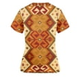 thumbnail image 3 of Blouse Snoarin d'Été Grande Taille pour Femmes, Mode, Manches Courtes, Col en V, Hauts, Uniforme de Travail, Blouse Imprimée avec Poche, Hauts, Uniformes de Travail pour Femmes en Liquidation, 3 of 3