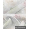 thumbnail image 6 of Pink White Floral Linen Curtain Valance for Bedroom/Bathroom/Kitchen/Living/Dining Room Window,Rose Flower Spring Botanical Watercolor Pocket Topper Drapes Decorative Cafe Drapery Panel 42"x18", 6 of 6