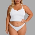 thumbnail image 6 of Xdegoge Camisole Tops for Women Halter V Neck Sleeveless Casual Everyday Wear Slim Fit Solid Ribbed Knit Stretchy Lightweight Spring Summer Crop Tops, 6 of 6