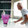 thumbnail image 4 of 10Pcs Nylon Badminton Stable Durable Nylon Feather Shuttlecocks Youth Players Indoor Outdoor Badminton Training-Pink, 4 of 8