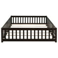 thumbnail image 4 of Bellemave Queen Size Floor Beds,Wood Montessori Bed with Fence Railings & Support Slats,No Box Spring Needed,Espresso, 4 of 9