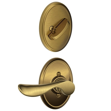 Handed Champagne Interior Pack - Schlage F59-CHP-WKF-RH Champagne Right Handed Single Cylinder Interior Pack with Decorative Wakefield Trim