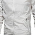 thumbnail image 3 of Ikevan Men'S Thin Jacket Casual Sports Windbreaker Hooded Solid Color Coat White 14(XXXL), 3 of 3