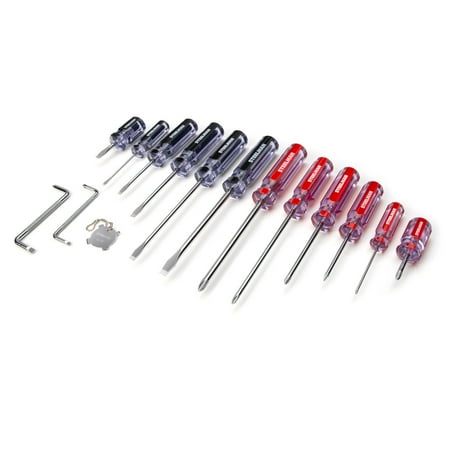 STEELMAN 42051 16-Piece Clear Handle Slotted and Phillips Head Screwdriver Set