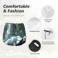 thumbnail image 4 of Gukieu Turtle In Jungle Waterfall Print Women's Sports Shorts with Drawstring Elastic Waistband for Running, Yoga, Fitness-Medium, 4 of 7